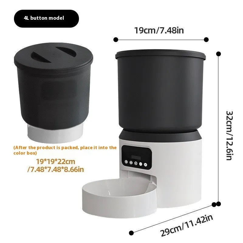 4L smart pet feeder with WiFi remote control and rotatable camera for cats and dogs