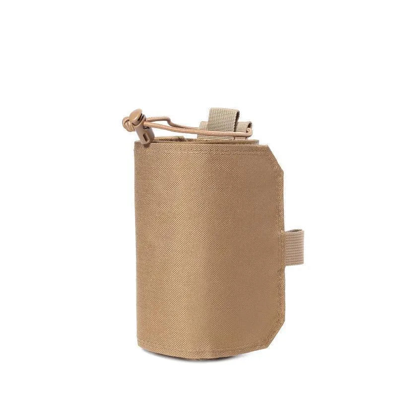 Outdoor adjustable bottle cover made from Oxford cloth with PU lining in black and khaki colours