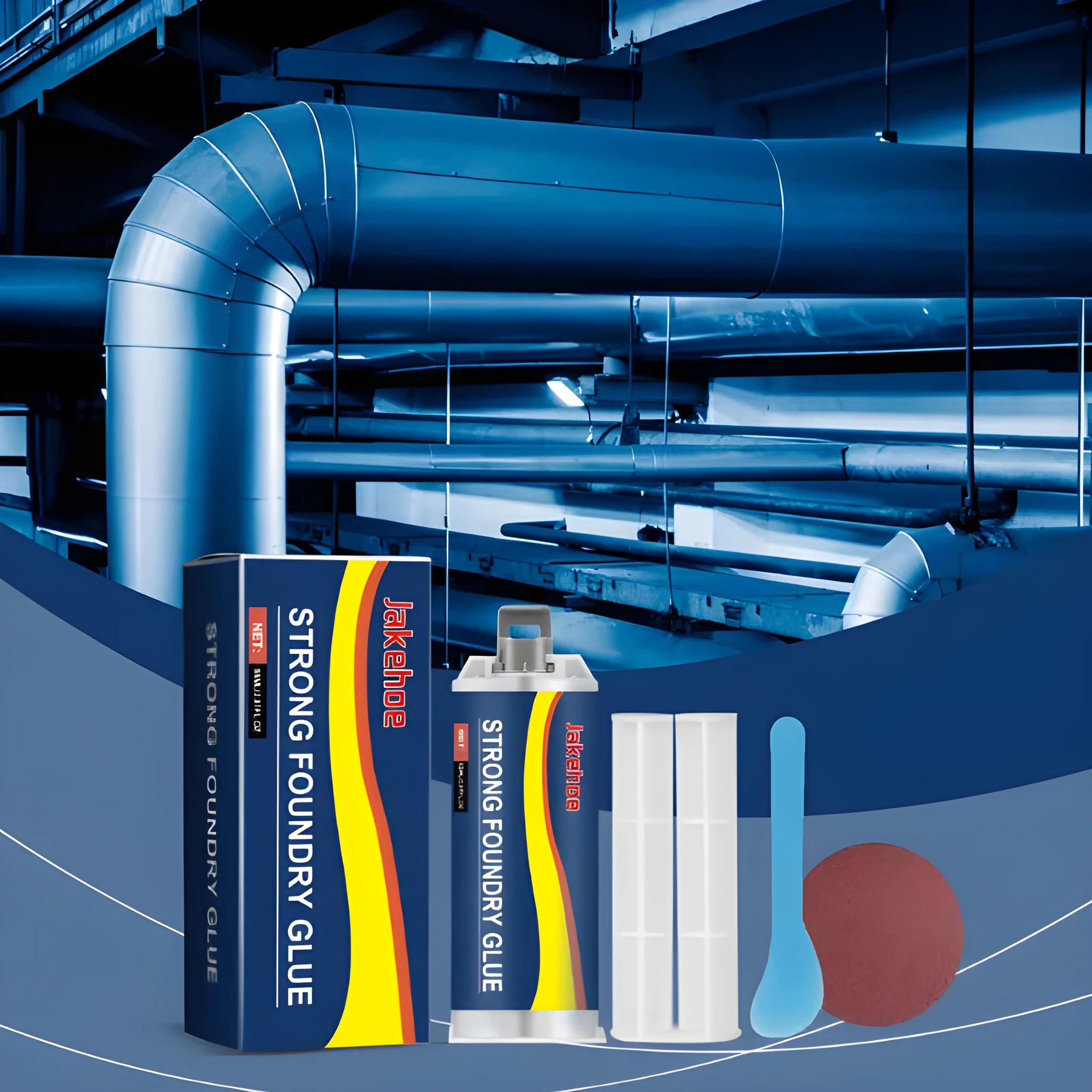 85ml metal sealant epoxy adhesive tube with push rod, scraper, and sandpaper for stainless steel copper aluminium repairs