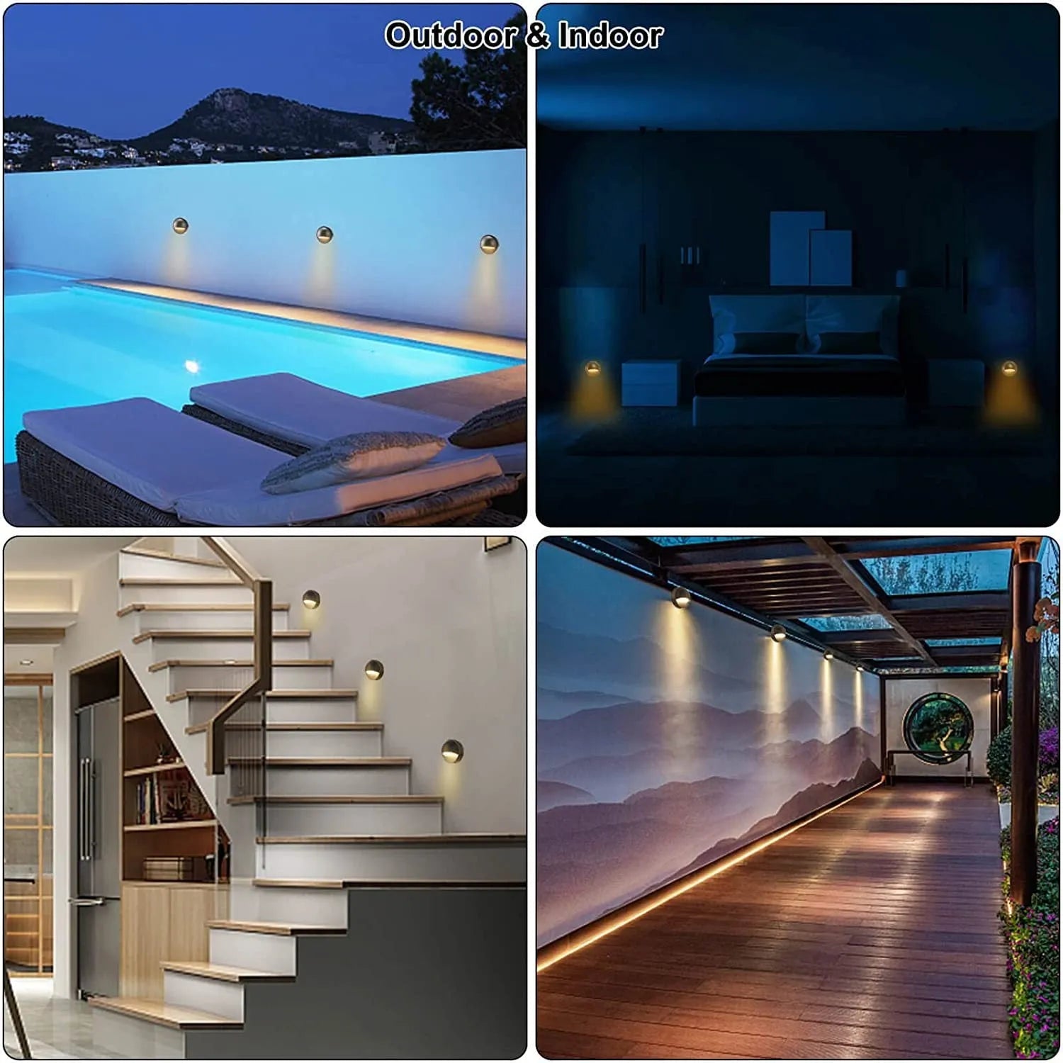 Low voltage outdoor step light with IP67 waterproof rating for garden paths and decking.