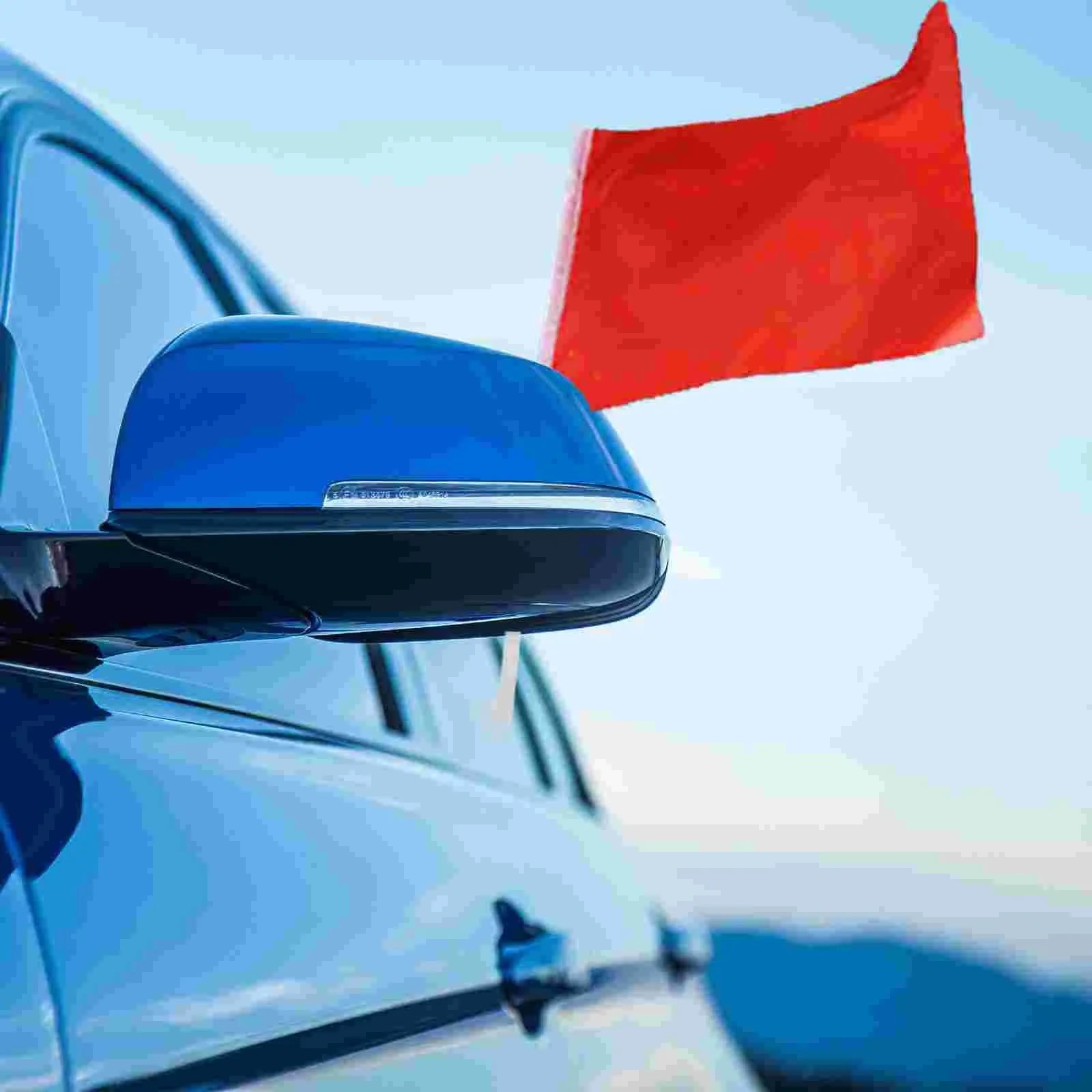 White PP plastic car window flag pole holder and mount clip set with 10 flag poles.