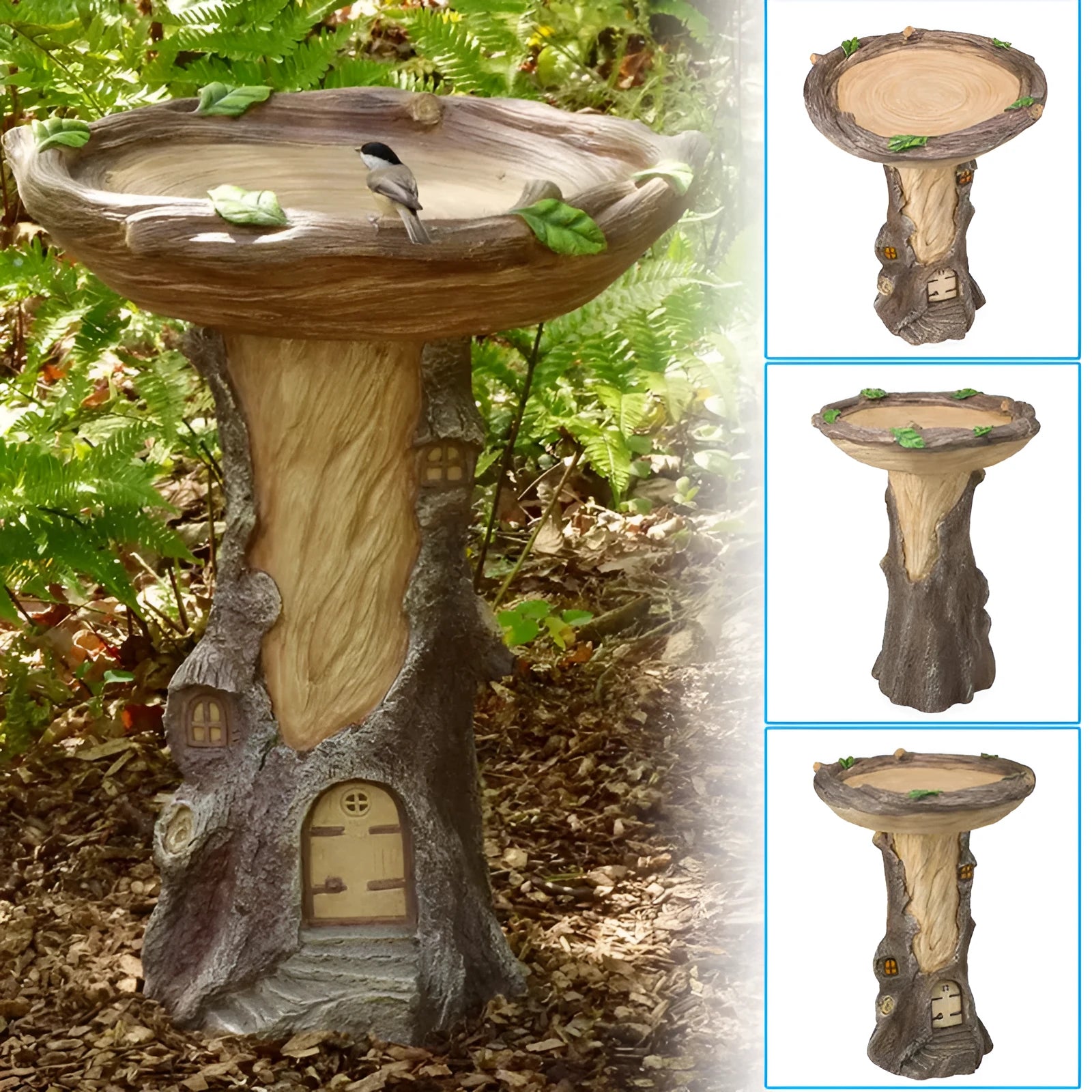 Sunflower resin garden ornament polyresin bird bath 22cm Little Bird House