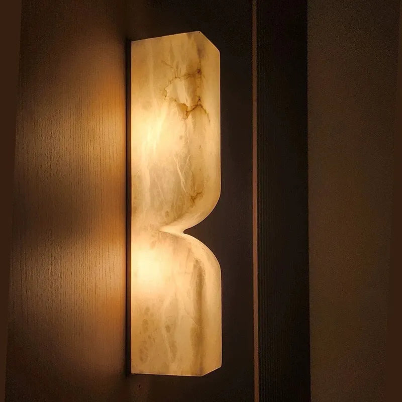 Copper Nordic wall lamp strip with warm lighting for bedroom bedside use