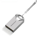 Small black or silver metal USB flash drive showing scale