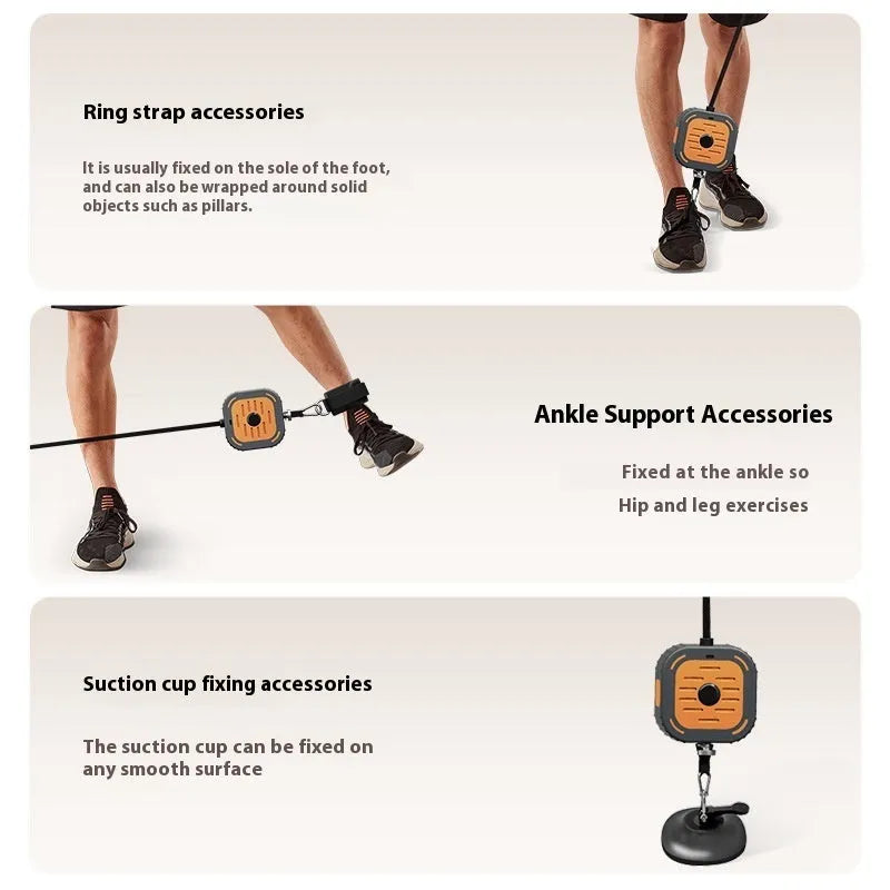 Adjustable power pump chest expander in vibrant orange or navy blue, showing ABS construction and handles.