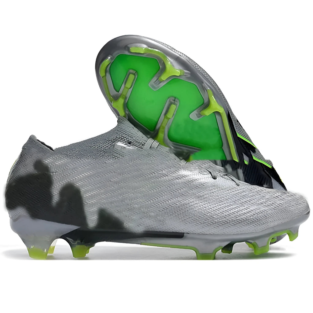 Men's low-top football shoes with knitted upper, air cushion, and FG studs on rubber outsole