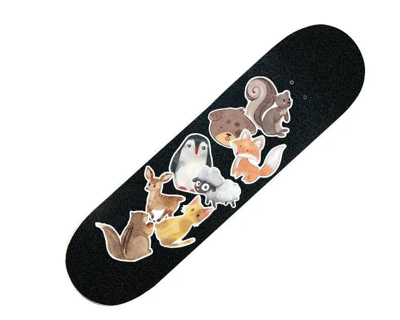 Pack of 36 retro beach themed surfing and travel stickers in sizes from 6cm to 10cm.