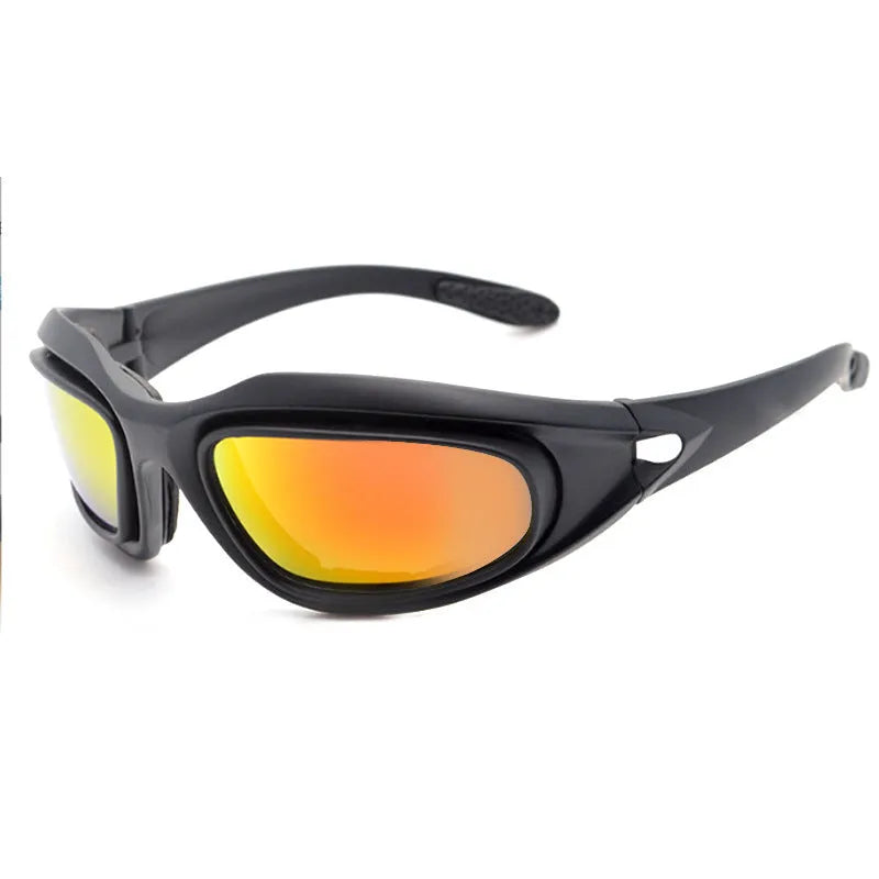 Sports goggles with polarized tactical sunglasses for outdoor cycling in PC frame