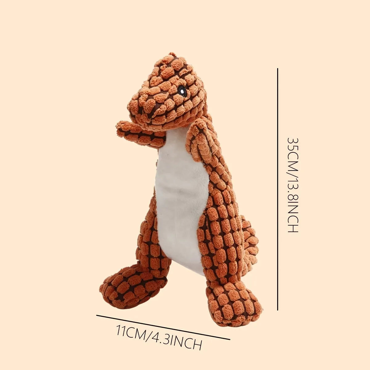 Interactive dog toy with sound features for bite-resistant chewing, available in grey, green, or orange colours.