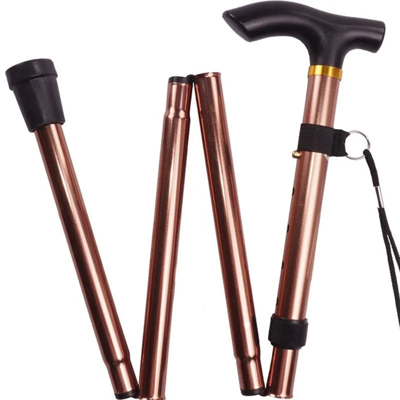 Aluminium folding cane walking stick with adjustable length and non-slip handle
