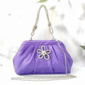 Women's soft polyester large-capacity shoulder messenger bag in black, rose red or lavender purple with document compartment
