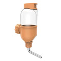 Blue small animal water bottle with rotatable nozzle attached to cage wire