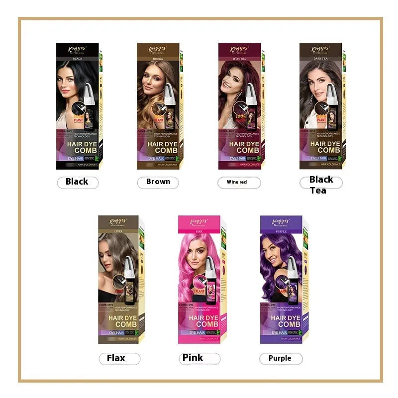 200ml bottle of hair dye in a choice of brown, wine red, or dark brown shade.