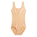 Seamless nylon bodysuit for women in apricot colour with waist support design
