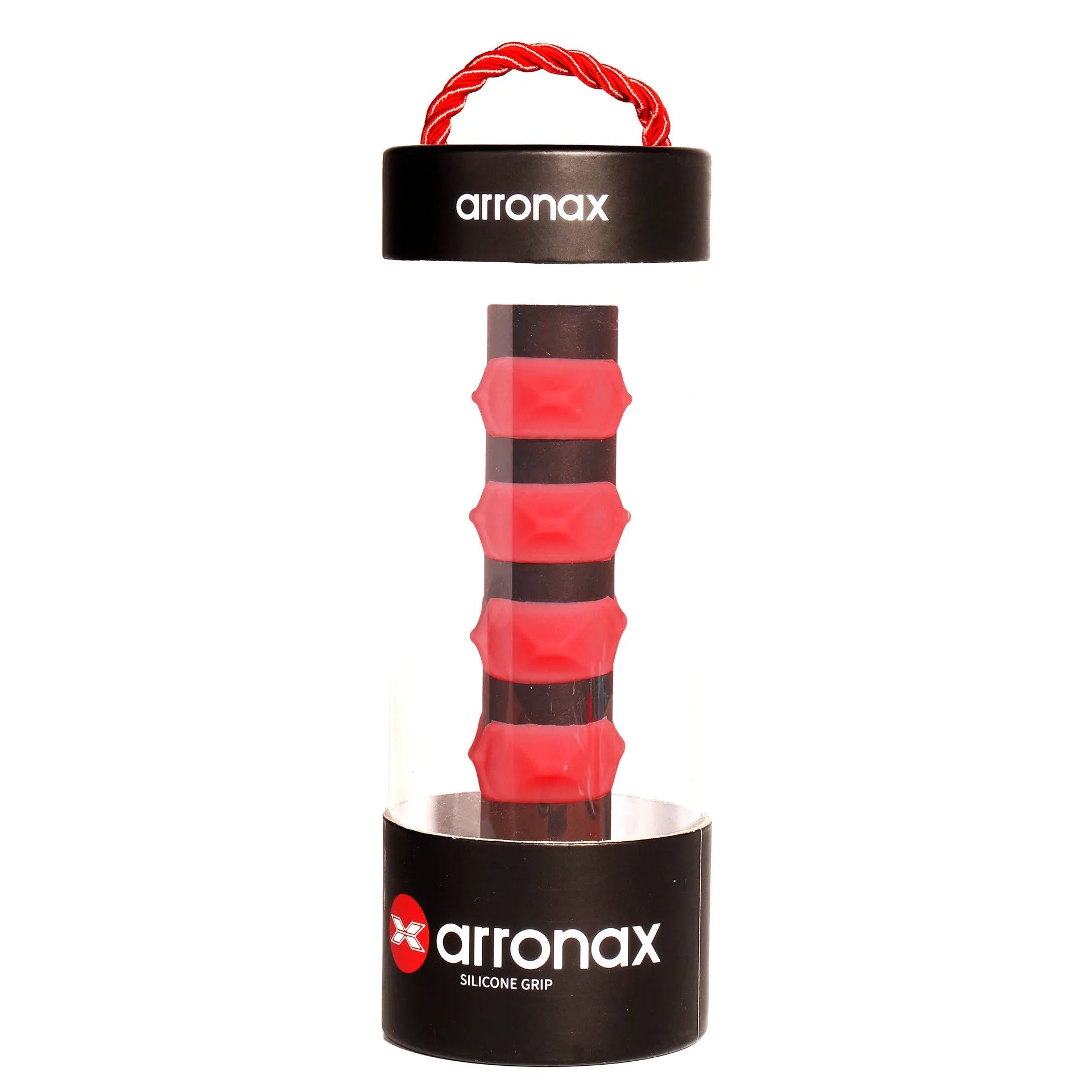 Silicone racket hand rubber buckle in seven colours showing 17.6cm by 6.4cm dimensions