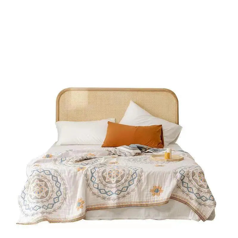 Cotton geometric pattern towel blanket in modern simplicity style shown in two available sizes