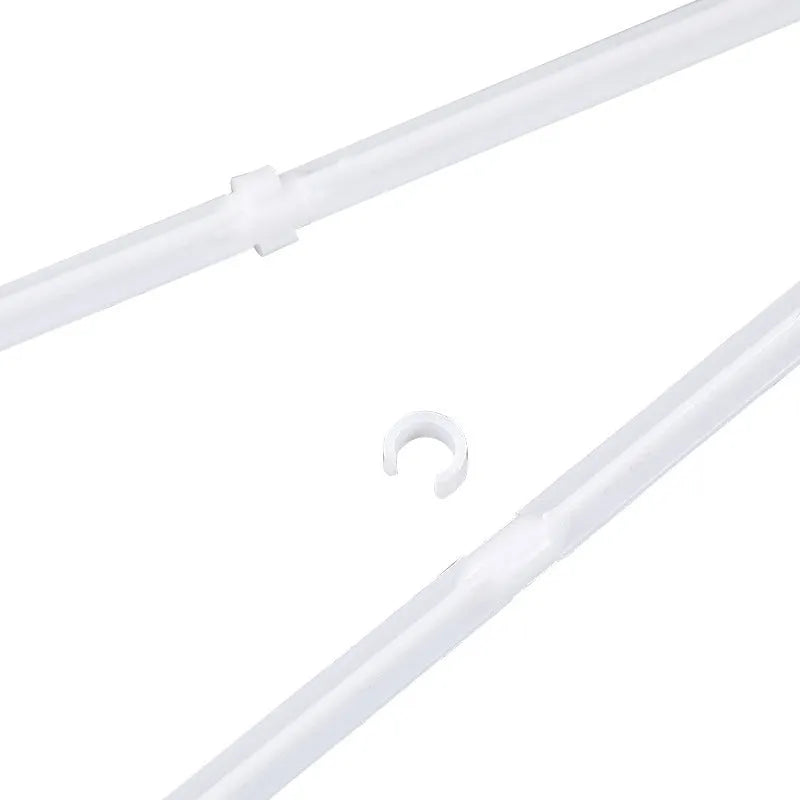 White PP plastic car window flag pole holder and mount clip set with 10 flag poles.