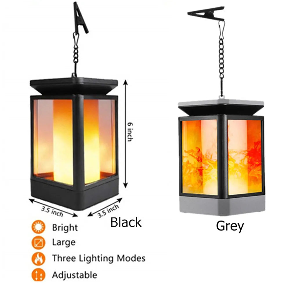 Antique flame design solar street lamp for outdoor garden lighting with black finish