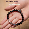Obsidian Buddha beads couple bracelet DIY kit with 10mm and 8mm beads
