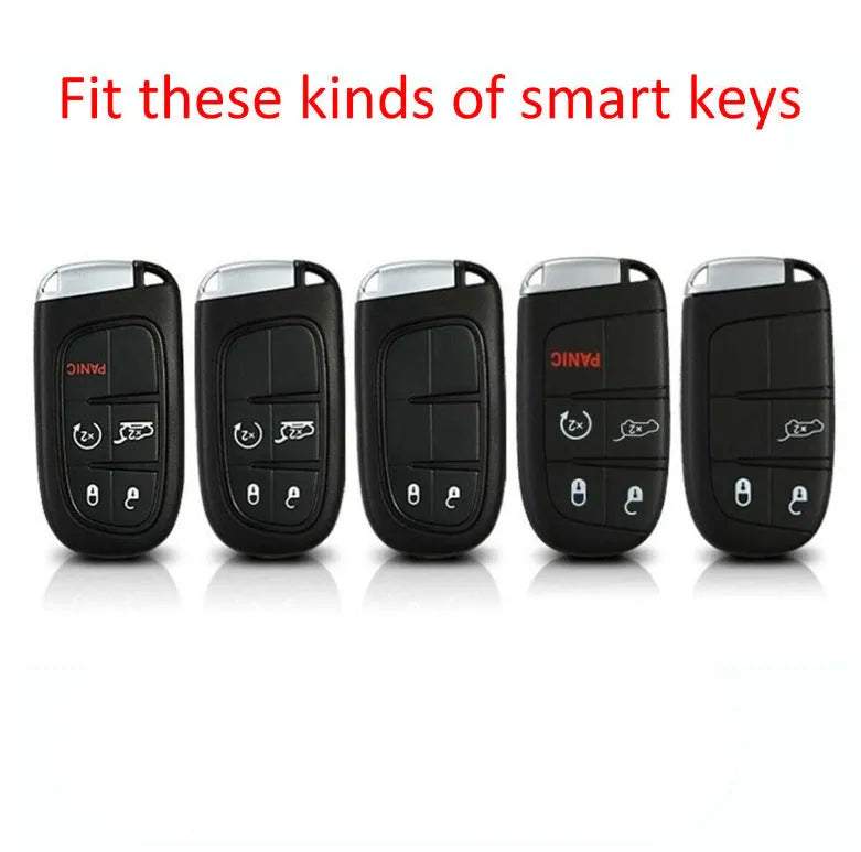 Carbon fibre silicone protective case for Dodge Chrysler Fiat car remote keys
