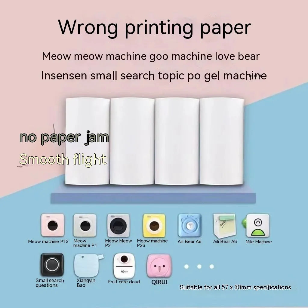 57x30mm thermal paper rolls in pink, yellow and blue for student wrong question printing