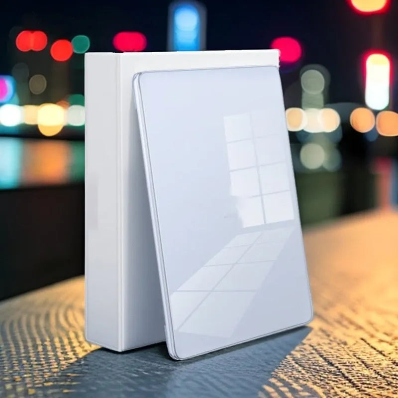 Clear plastic hard protective shell case for a MacBook Pro laptop on a table