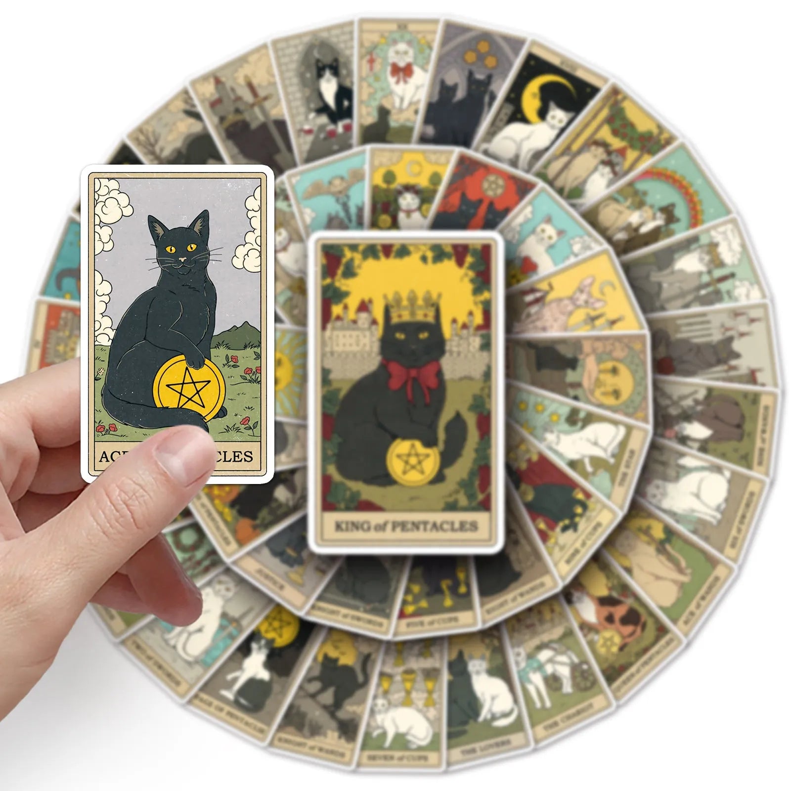 78-piece creative graffiti waterproof luggage sticker set with tarot card design in cute style