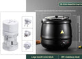 Black stainless steel electric heating insulation pot with large mouth cover and adapter plug
