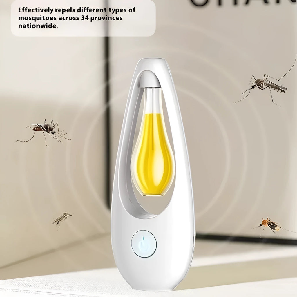 Ultrasonic aroma diffuser with mosquito repellent function showing scent options Lavender, Lemon, Gardenia