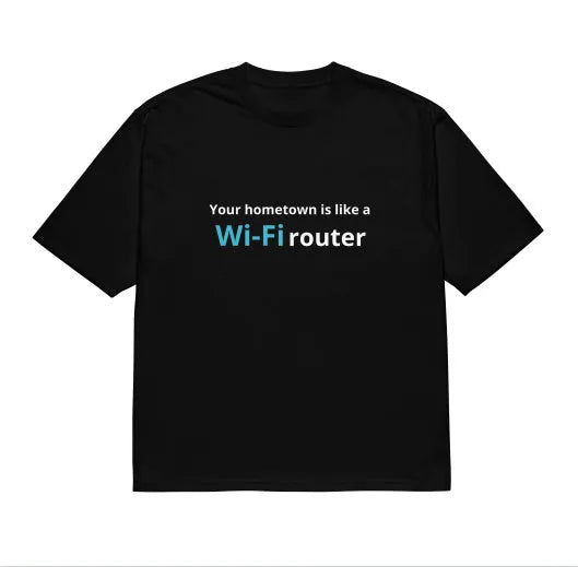 Man's black loose fit t-shirt with a colourful 3D digital printed cartoon pattern on the front.