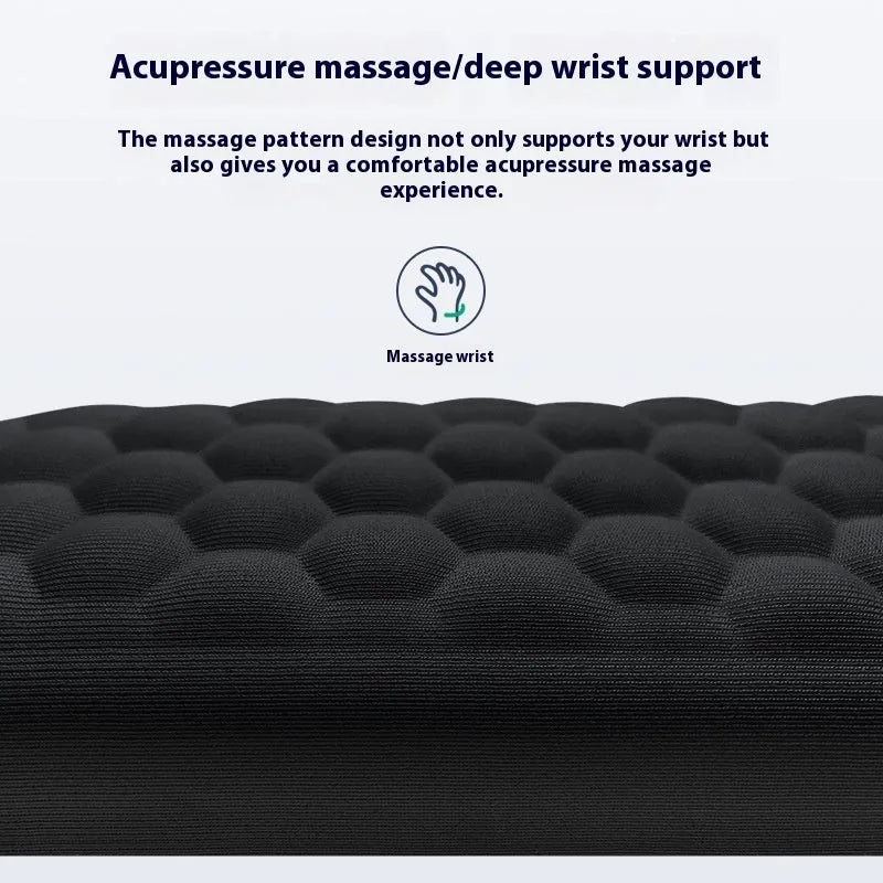 Memory cotton mouse wrist pad with silicone base in cloth or leather finish