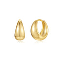 Brass diamond earclip earrings with electroplated gold finish and geometric round design