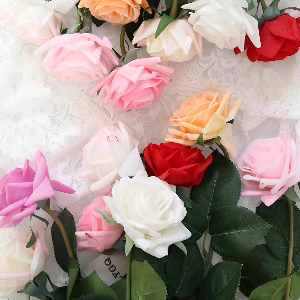 Artificial silk rose flower bouquet with 42cm length in multiple colour options