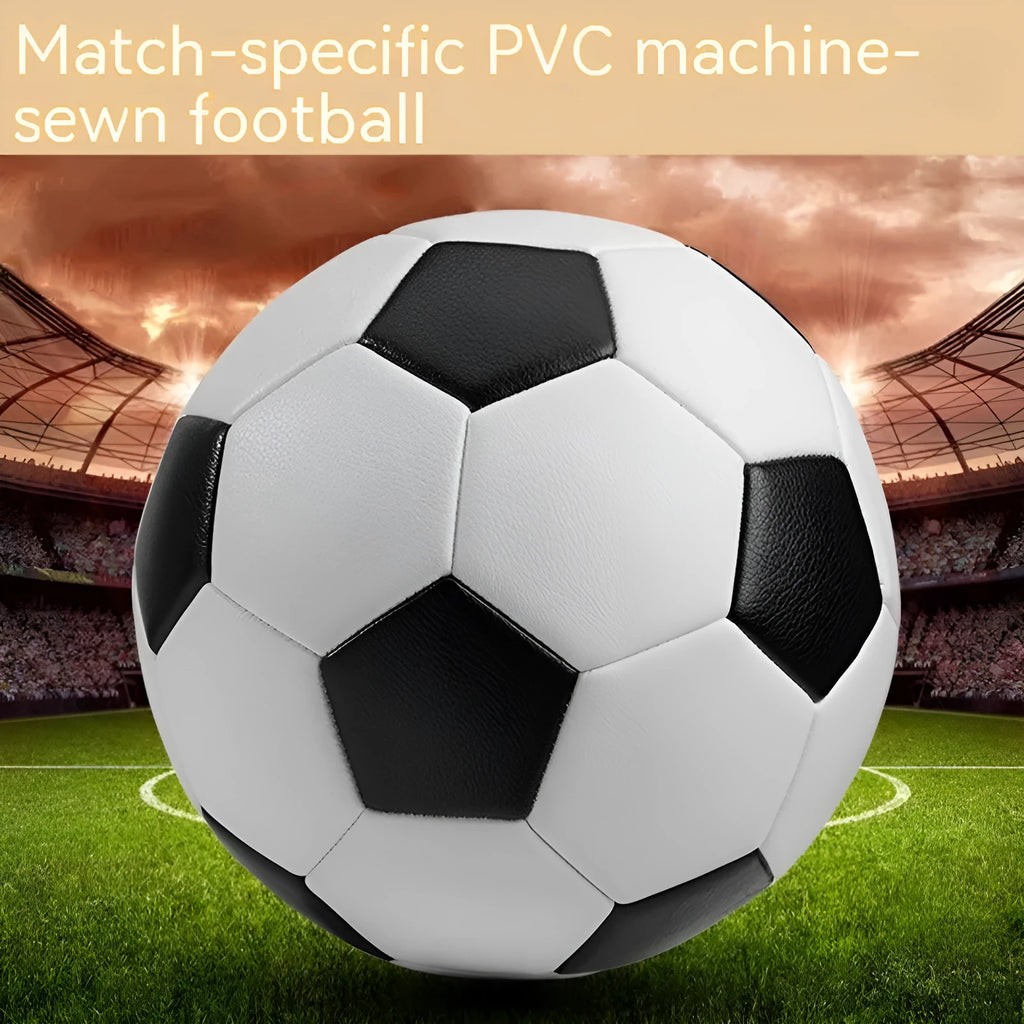 Machine-seam PVC football in multiple sizes for youth training and small-sided games