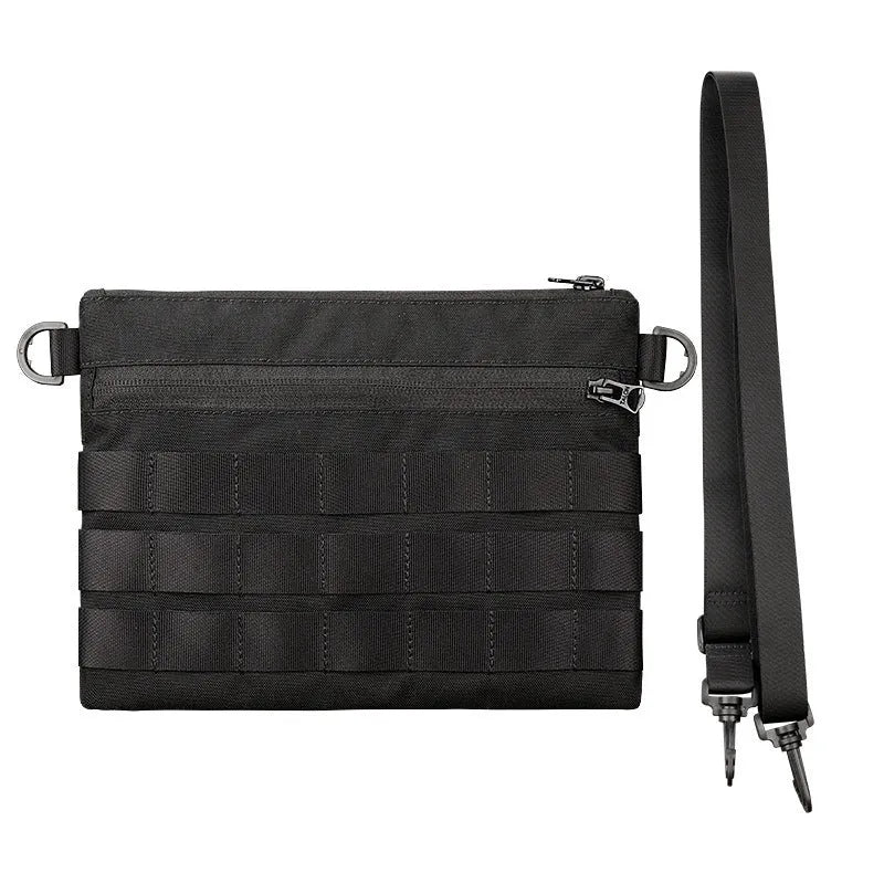 Black oxford cloth portable outdoor kit measuring 18cm by 3.5cm