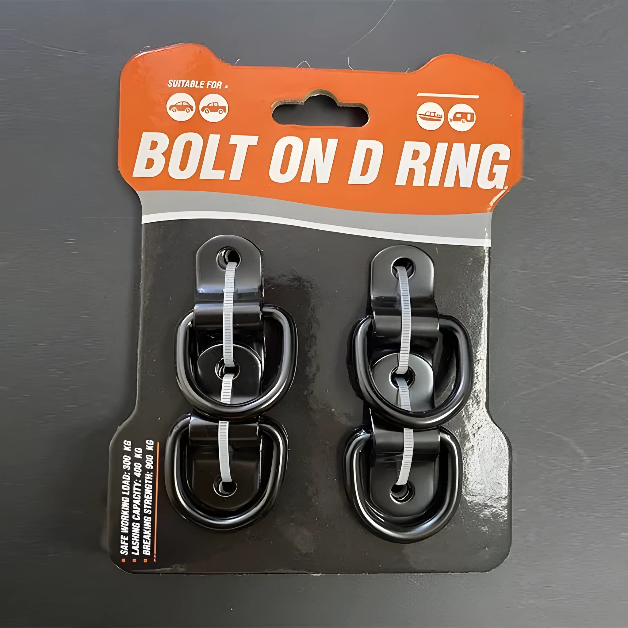 Black galvanised pull ring floor hook for truck cargo securing made from carbon steel