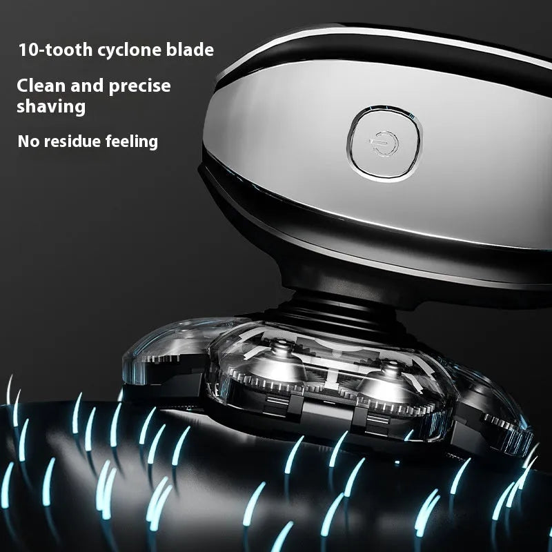 Black rechargeable 6-in-1 hair clippers shaver kit with LED display and multiple grooming attachments