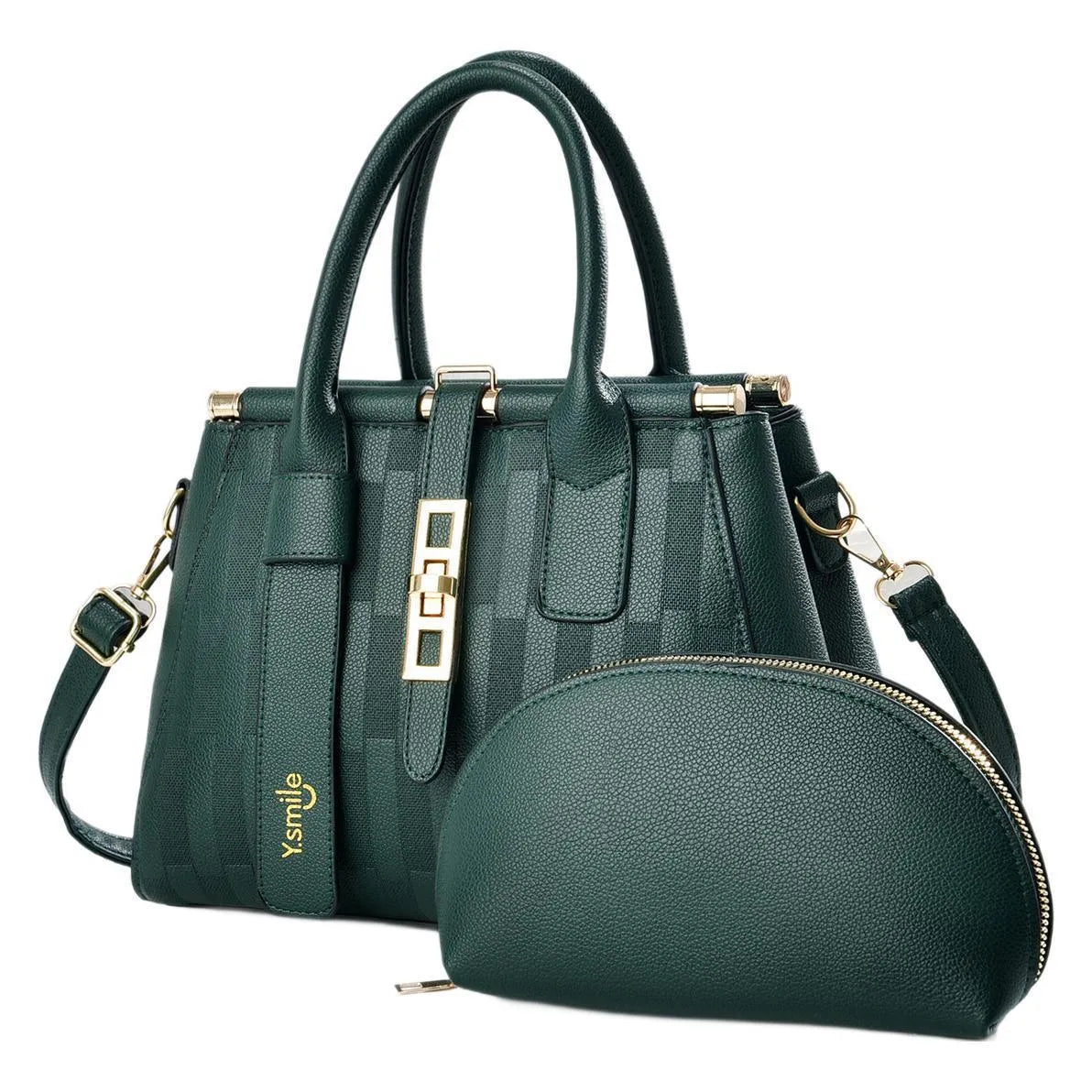 Round suitcase-shaped women's crossbody handbag in PU, shown in multiple colours.