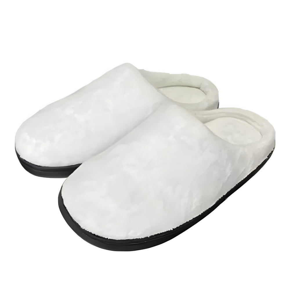Pattern printed cotton slippers with flannel lining and TPR sole, shown in available size ranges