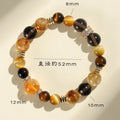Women's natural yellow tower crystal string beads bracelet with 10mm Jinba beads