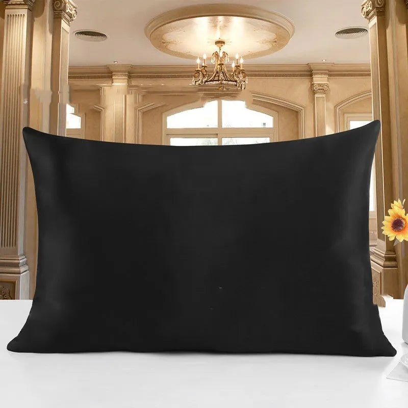 19 M double-sided silk pillowcase in apricot colour, showing envelope closure and smooth fabric texture.