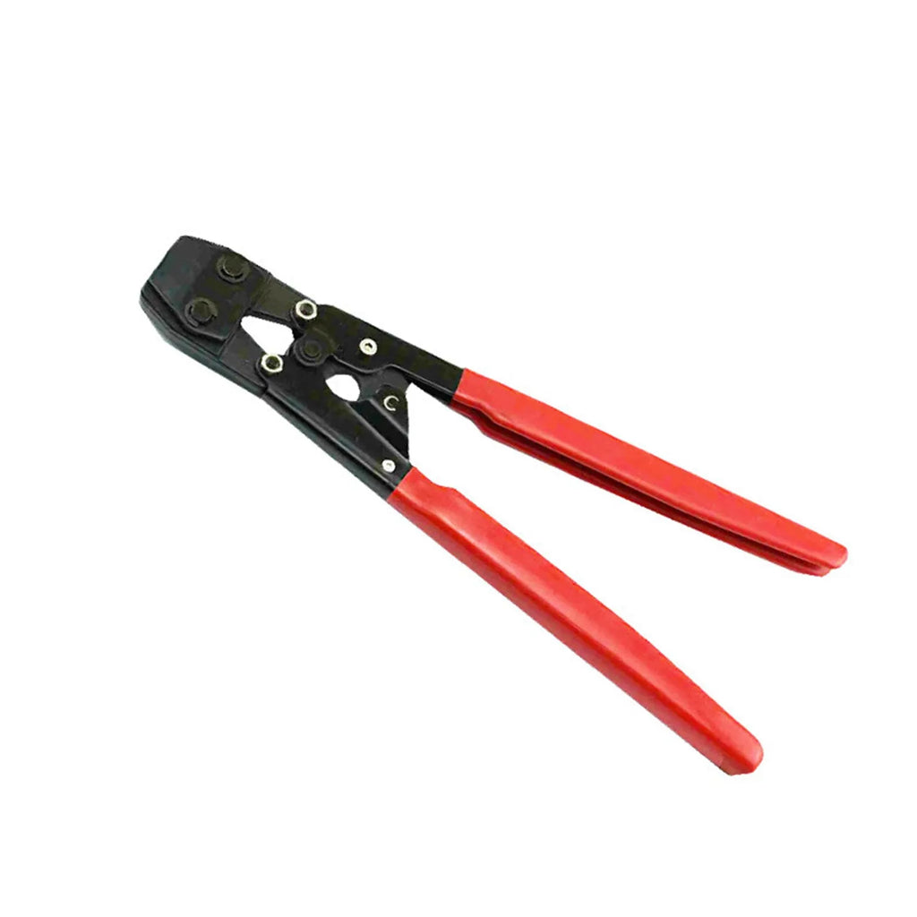 Single ear clamp tool kit with red cloth case and carbon steel cutting blade for hose connections
