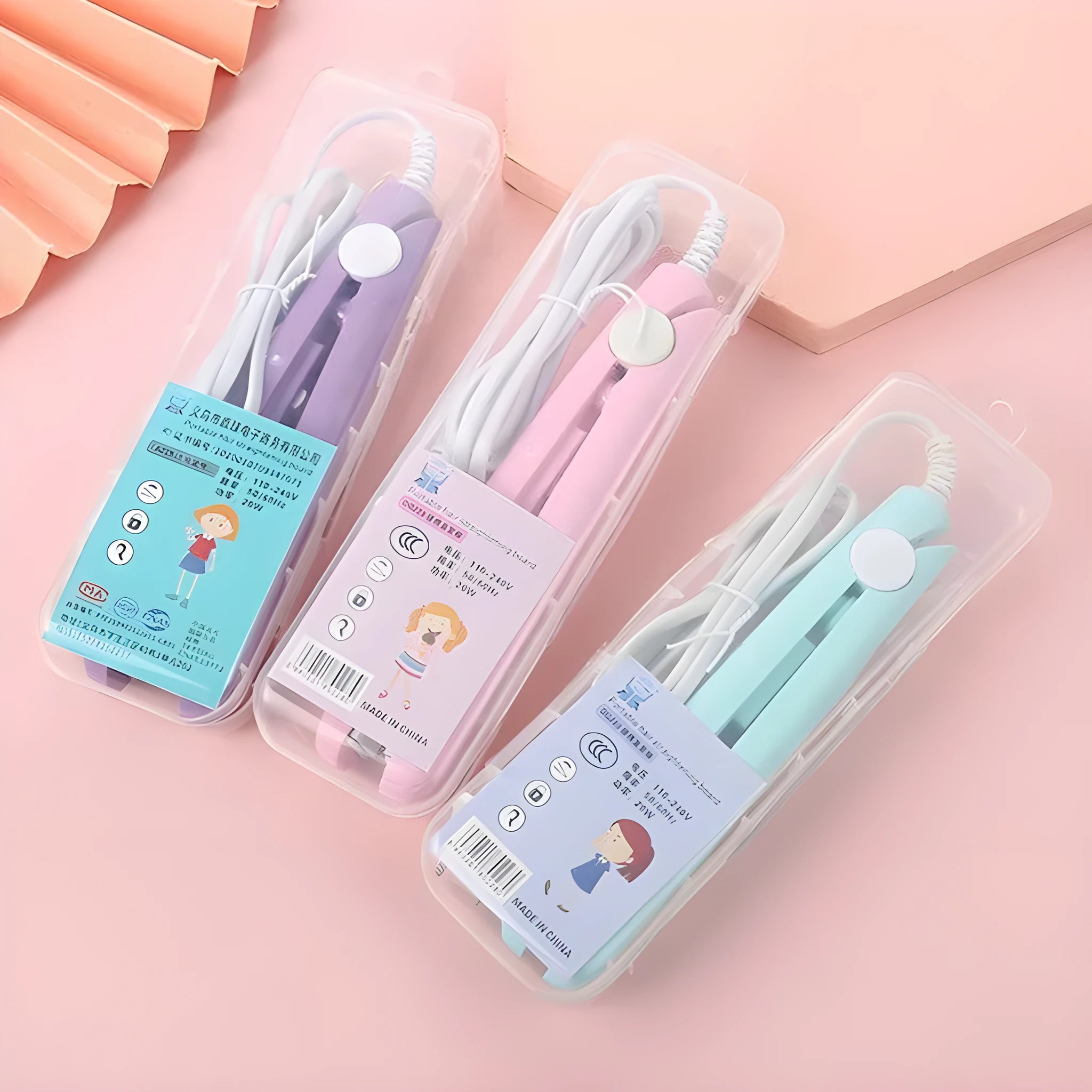 Mini hairdressing splint hair styling tool in a choice of colours with storage box.