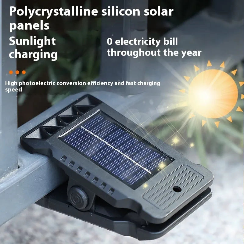 Compact clip lamp with intelligent human body induction featuring three brightness settings