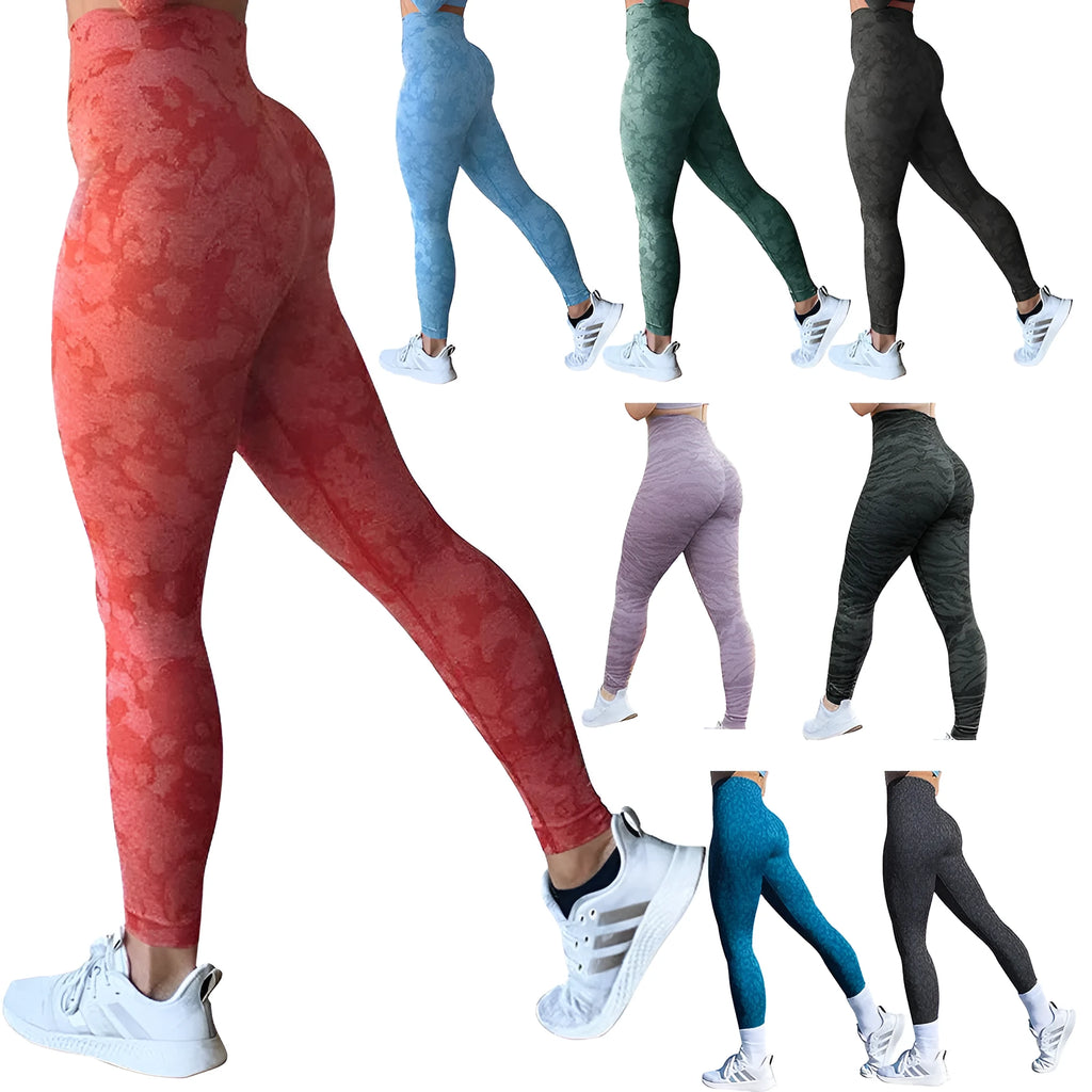 Women's butt lifting leggings with animal print patterns for gym workouts
