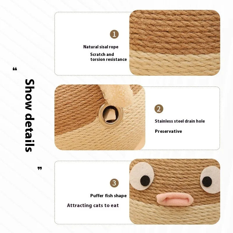15cm cube-shaped sisal pet feeder puzzle with puffer leakage design for dogs and cats