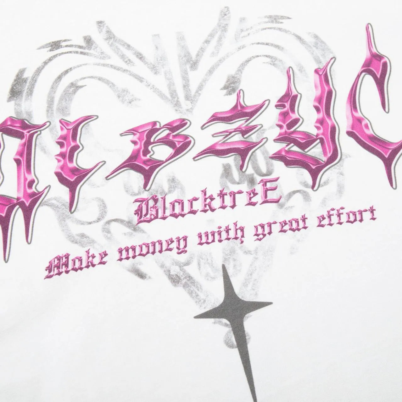 A man's black retro printed cotton T-shirt with short sleeves and a loose fit.