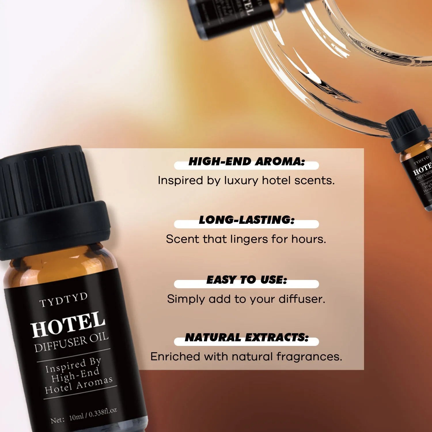 10ml amber glass bottle of natural plant fragrance essential oil
