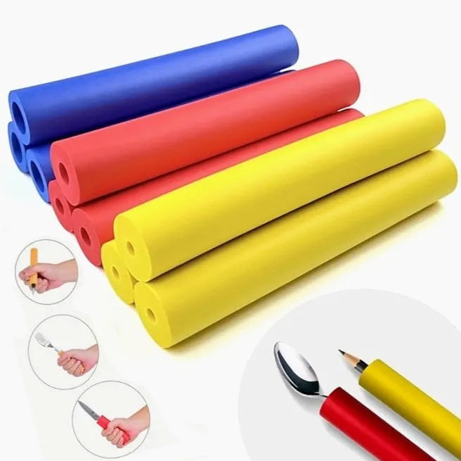 Rubber auxiliary grip hose set for cutlery and pen handles with 10mm and 18mm inner diameters
