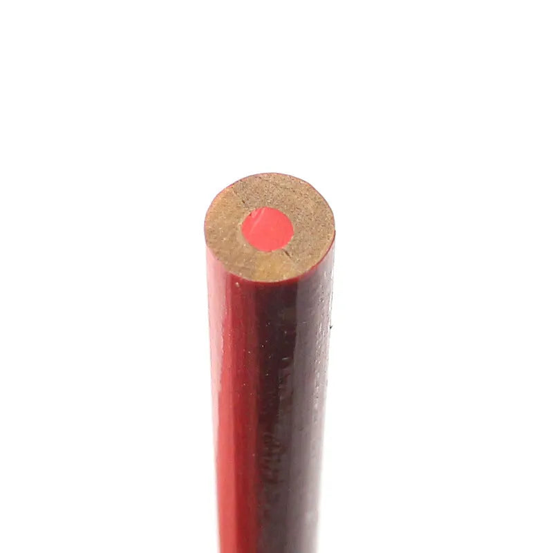Red and blue two-colour carpenter's pencil with wooden casing, round hexagonal profile, 10-piece pack